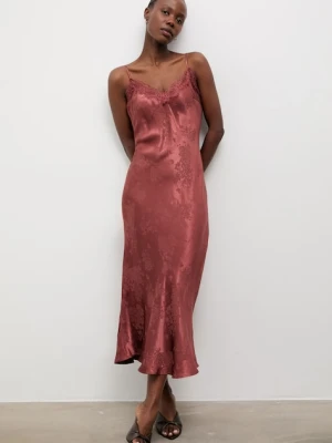 Answear.LAB sukienka bieliźniana z dodatkiem lnu