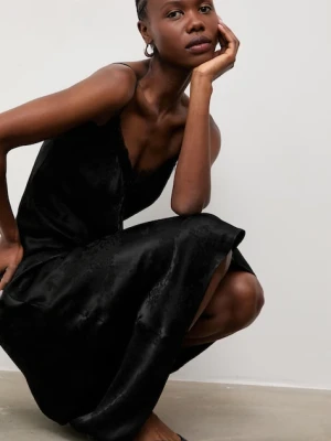 Answear.LAB sukienka bieliźniana z dodatkiem lnu