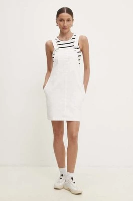 Answear Lab sukienka jeansowa kolor biały mini prosta
