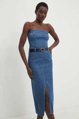 Answear Lab sukienka jeansowa kolor niebieski mini dopasowana