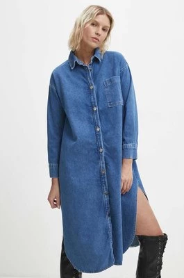 Answear Lab sukienka jeansowa kolor niebieski mini oversize