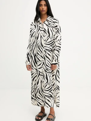 Answear.LAB sukienka kolor beżowy maxi oversize