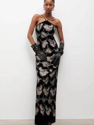 Answear.LAB sukienka kolor beżowy maxi prosta