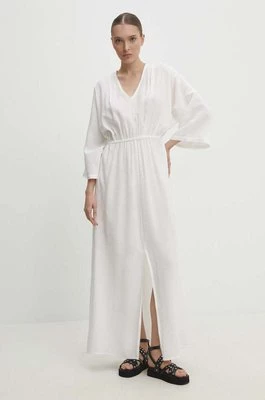 Answear Lab sukienka kolor biały maxi oversize