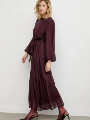 Answear.LAB sukienka kolor bordowy maxi oversize