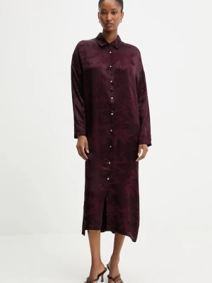Answear.LAB sukienka kolor bordowy midi prosta