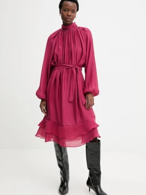Answear.LAB sukienka kolor bordowy mini rozkloszowana