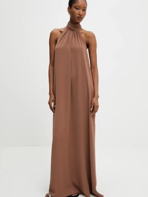 Answear Lab sukienka kolor brązowy maxi oversize