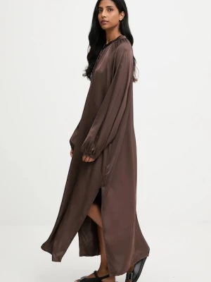 Answear.LAB sukienka kolor brązowy maxi oversize