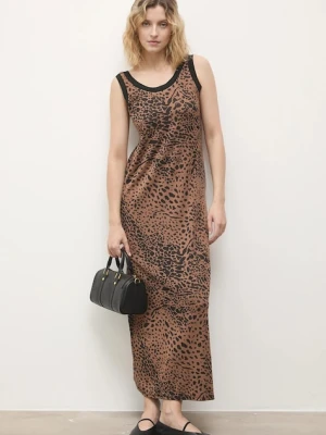 Answear.LAB sukienka kolor brązowy maxi prosta