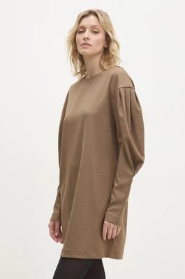 Answear Lab sukienka kolor brązowy mini oversize