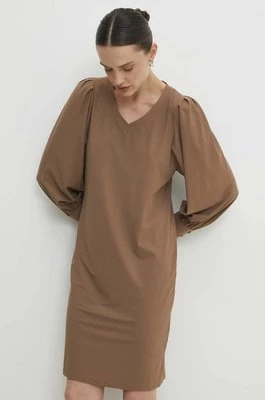 Answear Lab sukienka kolor brązowy mini prosta