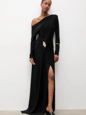 Answear.LAB sukienka kolor czarny maxi dopasowana
