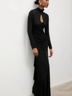 Answear.LAB sukienka kolor czarny maxi dopasowana
