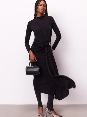Answear.LAB sukienka kolor czarny maxi dopasowana