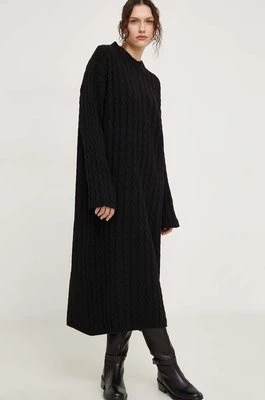 Answear Lab sukienka kolor czarny maxi oversize