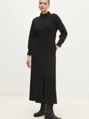 Answear Lab sukienka kolor czarny maxi oversize