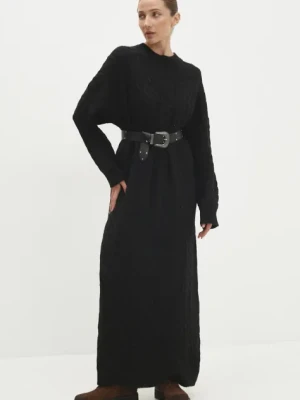 Answear Lab sukienka kolor czarny maxi oversize