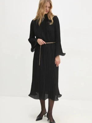 Answear Lab sukienka kolor czarny maxi oversize