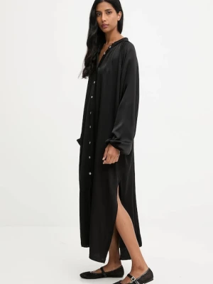 Answear.LAB sukienka kolor czarny maxi oversize