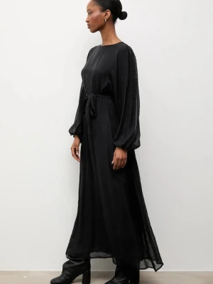 Answear.LAB sukienka kolor czarny maxi oversize
