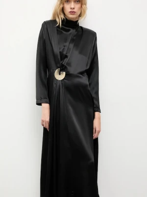 Answear.LAB sukienka kolor czarny maxi prosta