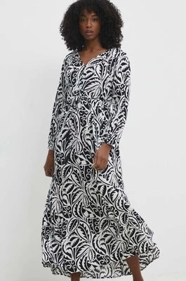 Answear Lab sukienka kolor czarny maxi rozkloszowana
