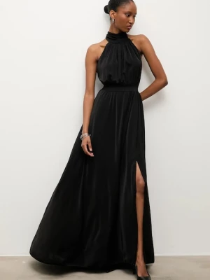Answear.LAB sukienka kolor czarny maxi rozkloszowana