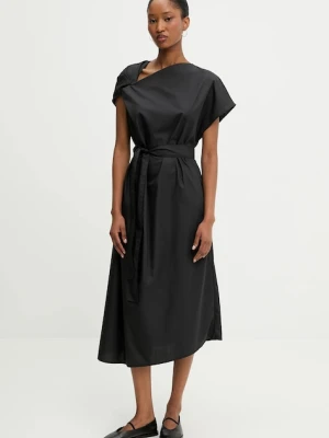 Answear Lab sukienka kolor czarny midi oversize