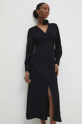 Answear Lab sukienka kolor czarny midi prosta