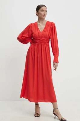 Answear Lab sukienka kolor czerwony maxi rozkloszowana