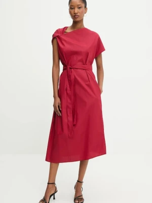 Answear Lab sukienka kolor czerwony midi oversize