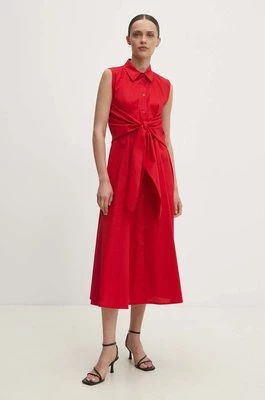 Answear Lab sukienka kolor czerwony midi rozkloszowana