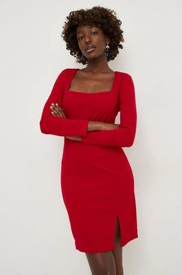 Answear Lab sukienka kolor czerwony mini dopasowana