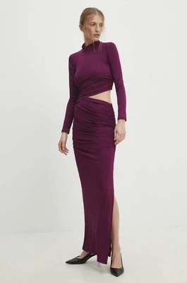 Answear Lab sukienka kolor fioletowy maxi dopasowana