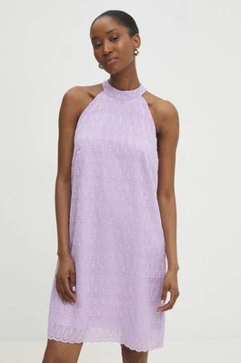 Answear Lab sukienka kolor fioletowy mini prosta