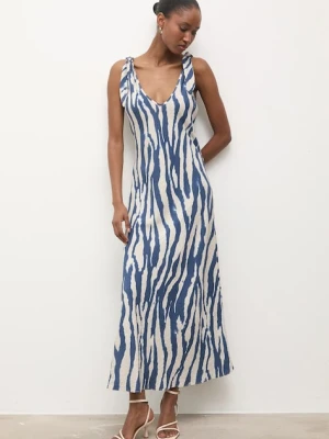 Answear.LAB sukienka kolor granatowy maxi prosta