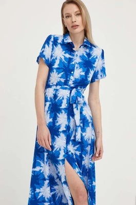 Answear Lab sukienka kolor niebieski maxi prosta