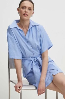 Answear Lab sukienka kolor niebieski mini rozkloszowana