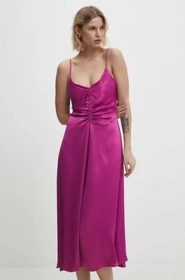 Answear Lab sukienka kolor różowy maxi prosta