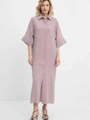 Answear Lab sukienka kolor różowy midi oversize
