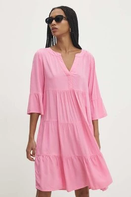Answear Lab sukienka kolor różowy mini prosta