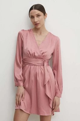 Answear Lab sukienka kolor różowy mini rozkloszowana