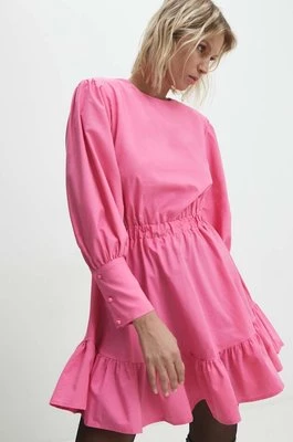 Answear Lab sukienka kolor różowy mini rozkloszowana