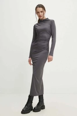 Answear Lab sukienka kolor szary maxi dopasowana
