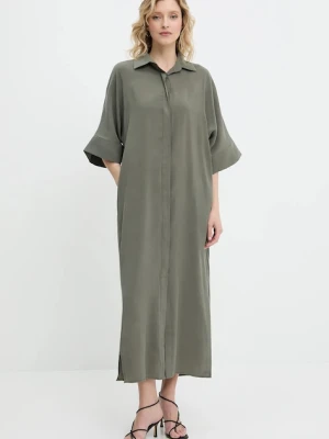 Answear Lab sukienka kolor zielony midi oversize