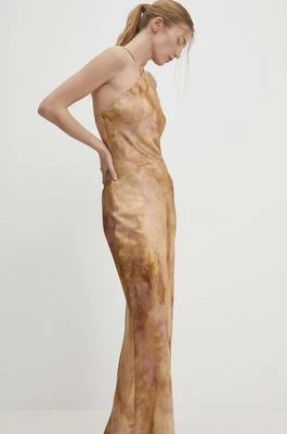 Answear Lab sukienka kolor złoty maxi prosta