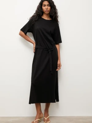 Answear.LAB sukienka letnia z dodatkiem lnu