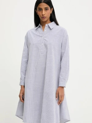 Answear Lab sukienka lniana kolor granatowy mini oversize