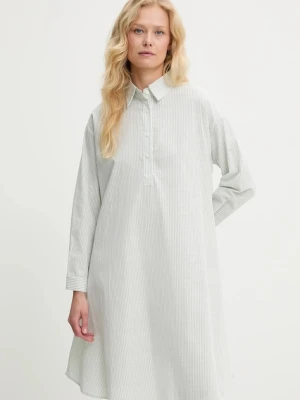 Answear Lab sukienka lniana kolor zielony mini oversize